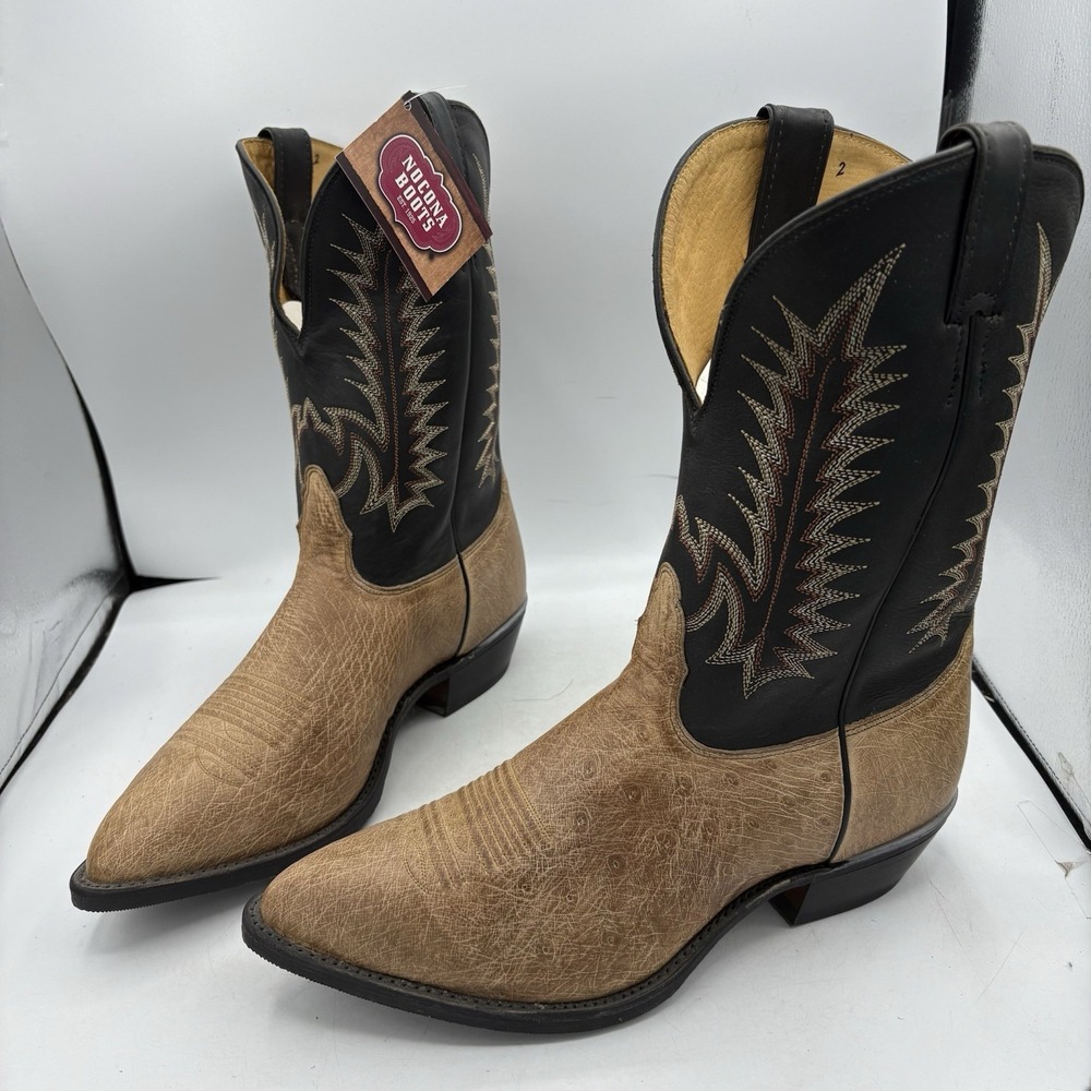 Nocona Boots Mens Size 11 EEE Ostrich Leather Western Cowboy Black 7093216303